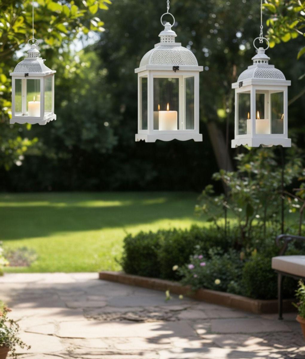 Set 3 Portavela Decorativo Farol Estilo Rústico Moderno Jhn-7