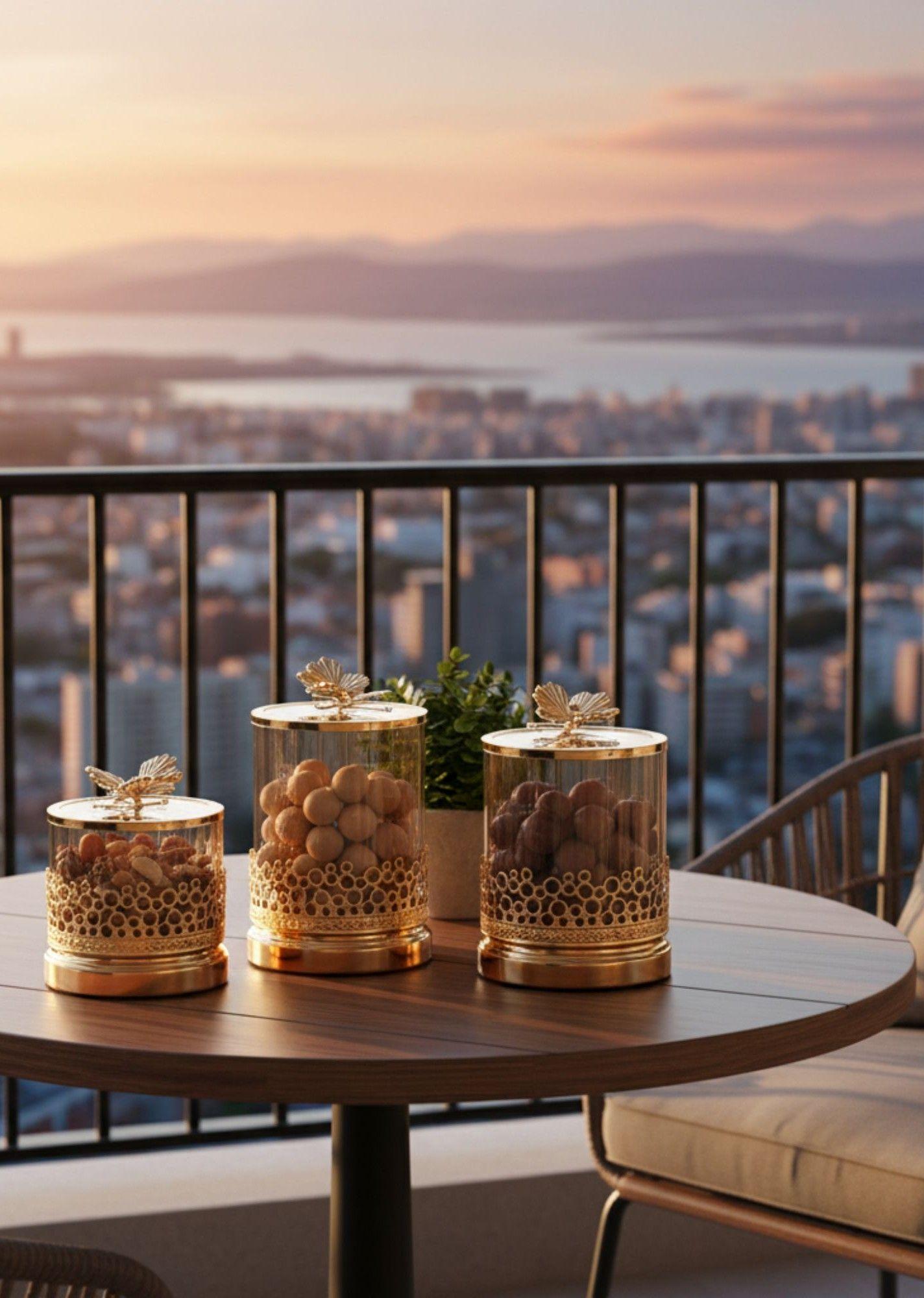 Set Frasco Decorativo Moderno Recipiente Adorno Hogar Jhn-7