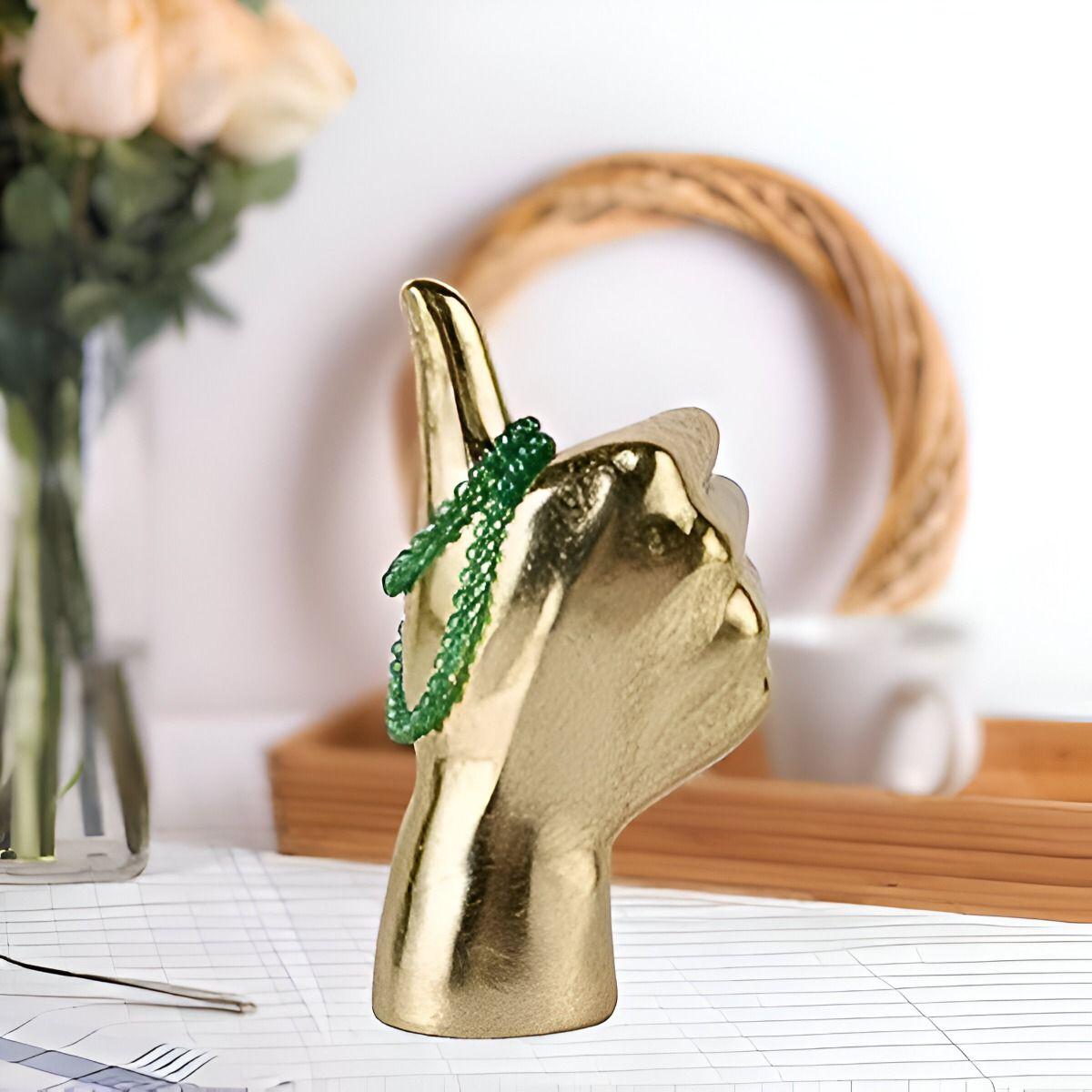 Set de 3 Figura Mano Decoración Dorado Soporte Joyería Jhn-3