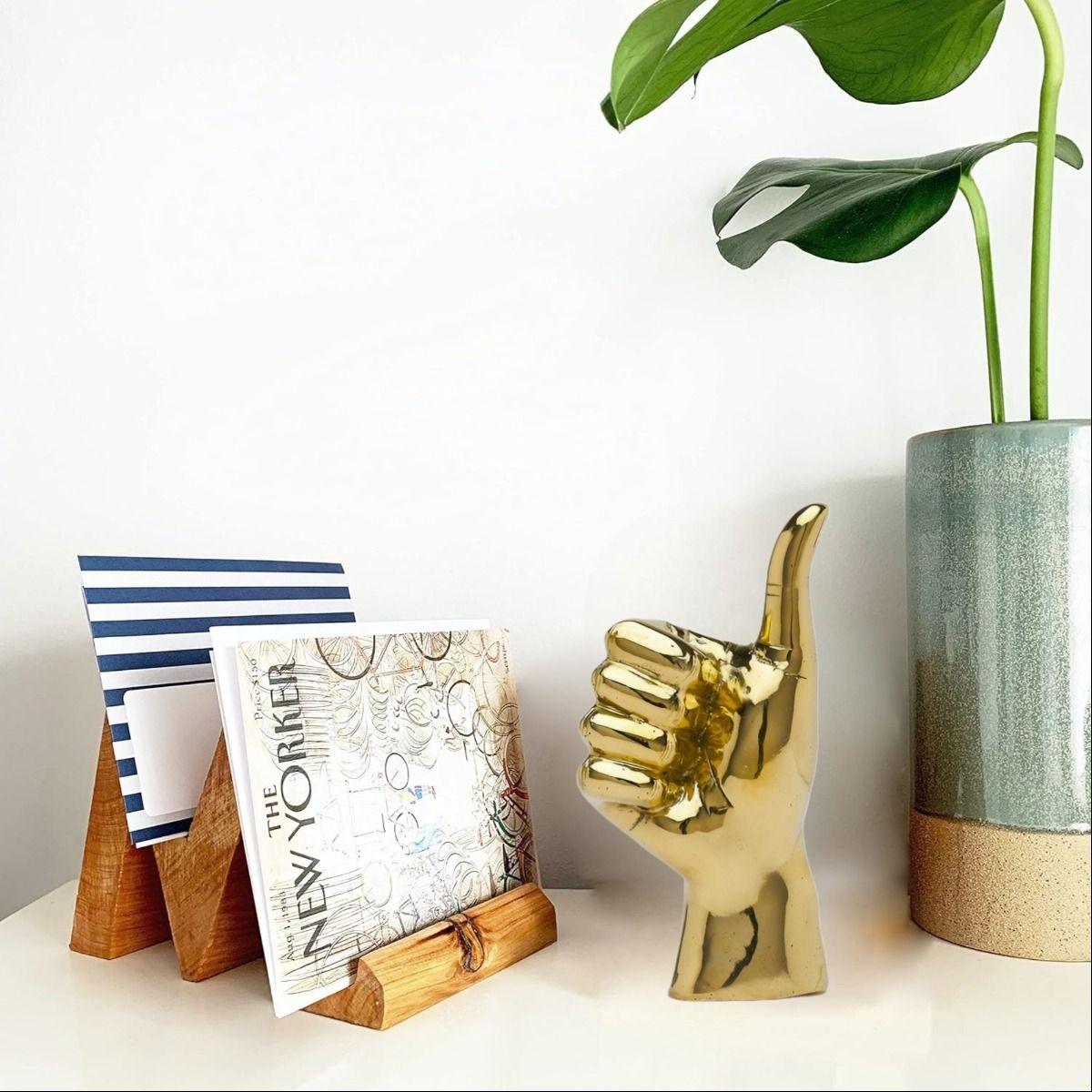 Set de 3 Figura Mano Decoración Dorado Soporte Joyería Jhn-7