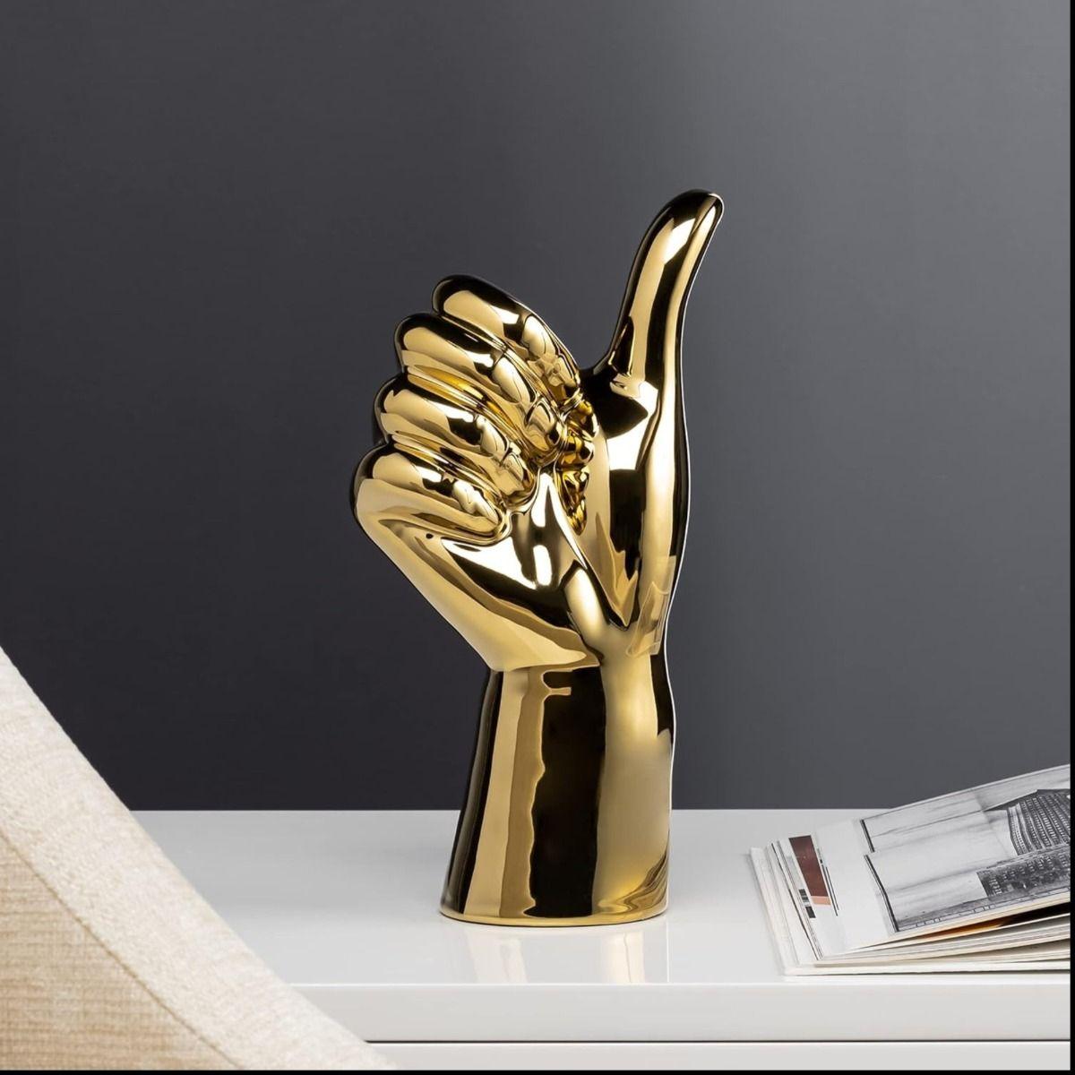 Set de 3 Figura Mano Decoración Dorado Soporte Joyería Jhn-8
