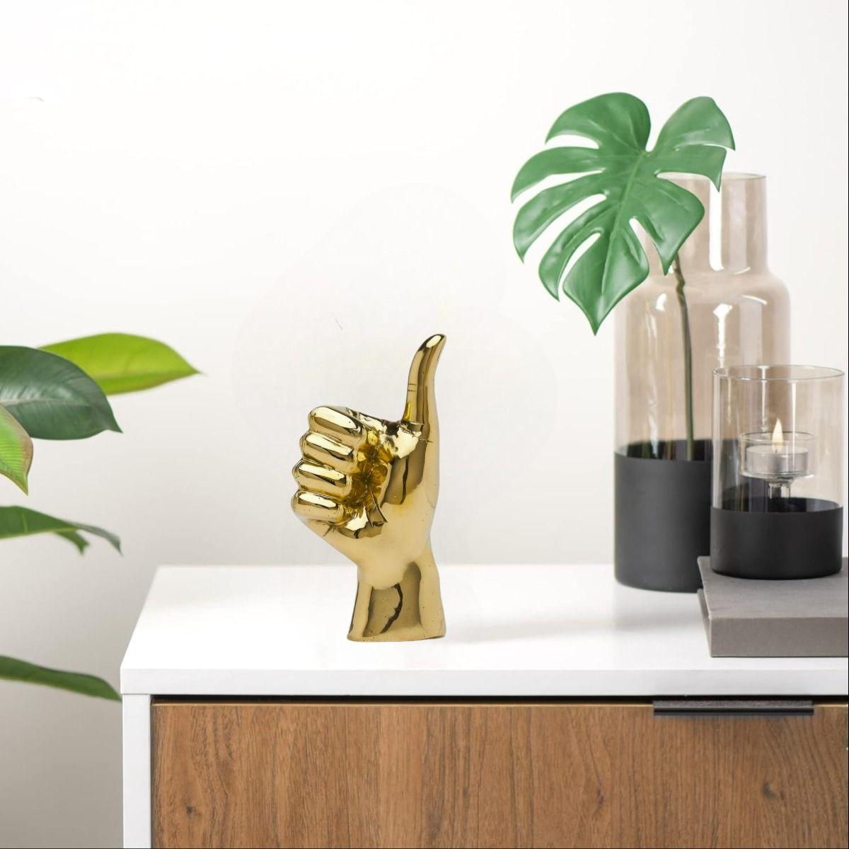 Set de 3 Figura Mano Decoración Dorado Soporte Joyería Jhn-9