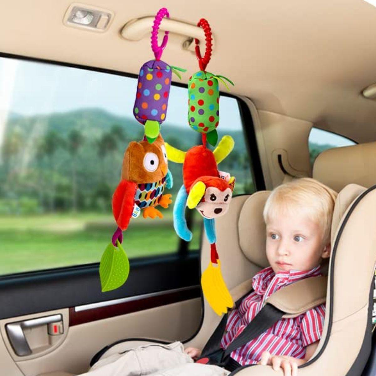 SET 2 SONAJEROS JUGUETE PELUCHE COLGANTE SENSORIAL BEBE LAU-5