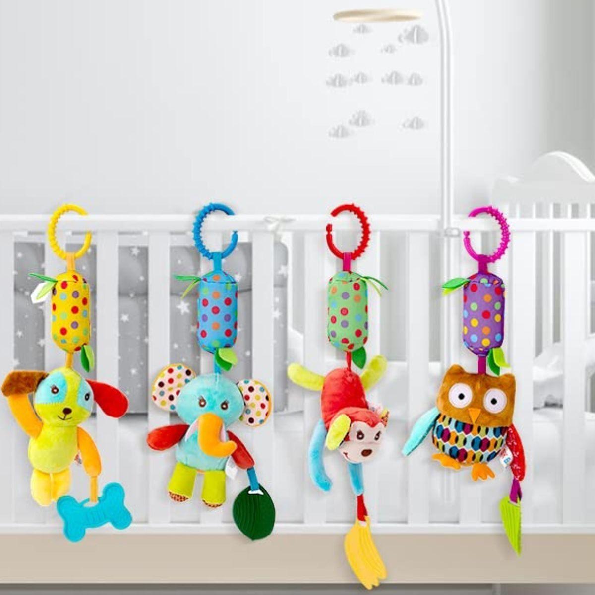 SET 2 SONAJEROS JUGUETE PELUCHE COLGANTE SENSORIAL BEBE LAU-7