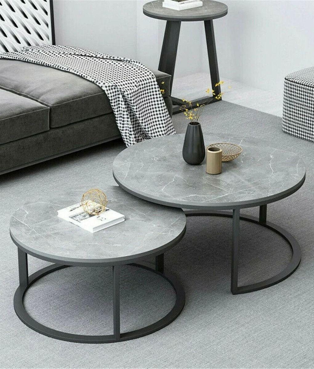 Set 2 Mesa Centro Auxiliar Decorativa Combinada Creativa Jhn-5