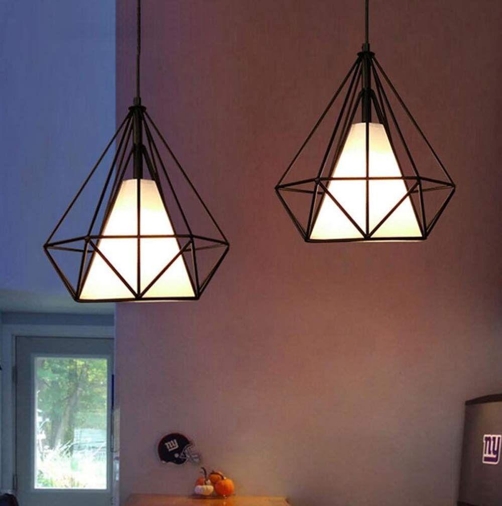 Lampara Colgante Araña Metal Forma Diamante Hogar Lau-4