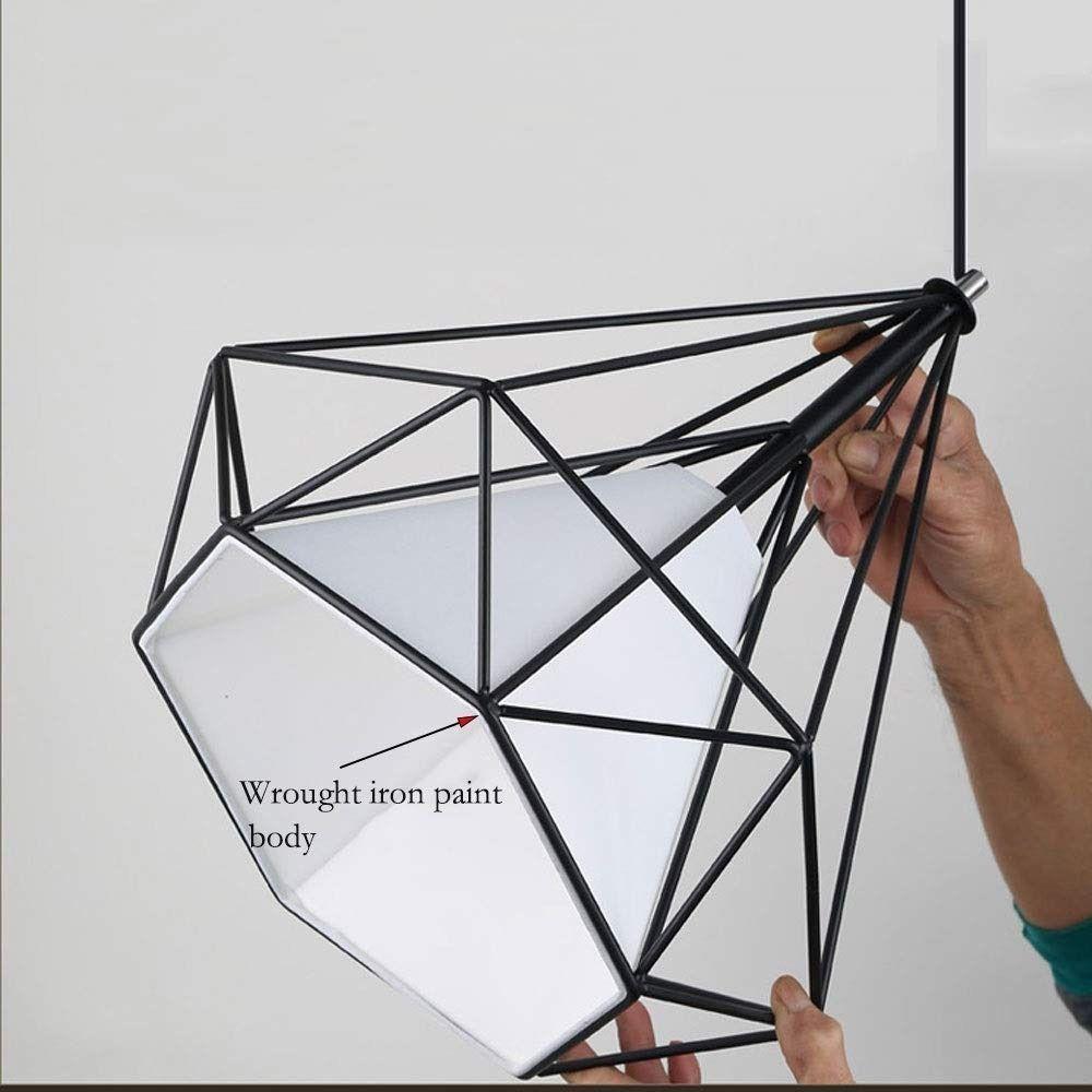 Lampara Colgante Araña Metal Forma Diamante Hogar Lau-5