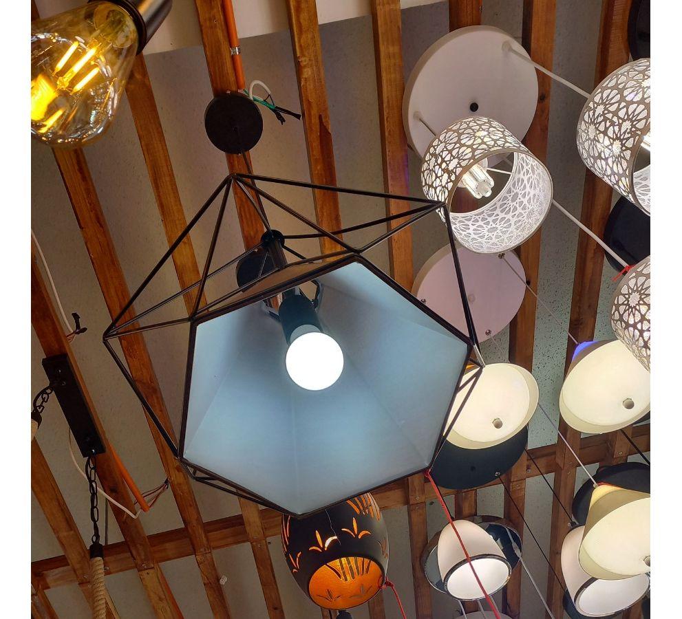 Lampara Colgante Araña Metal Forma Diamante Hogar Lau-9