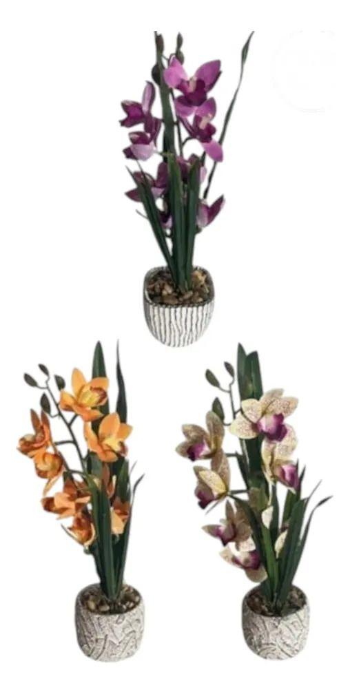 Planta Decorativa Artificial Diseño Orquídea Elegante Jhn-9