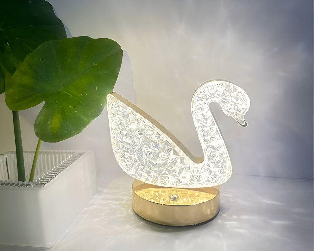 Lampara Iluminacion Cristal Flamingo USB Moderna Lau-3