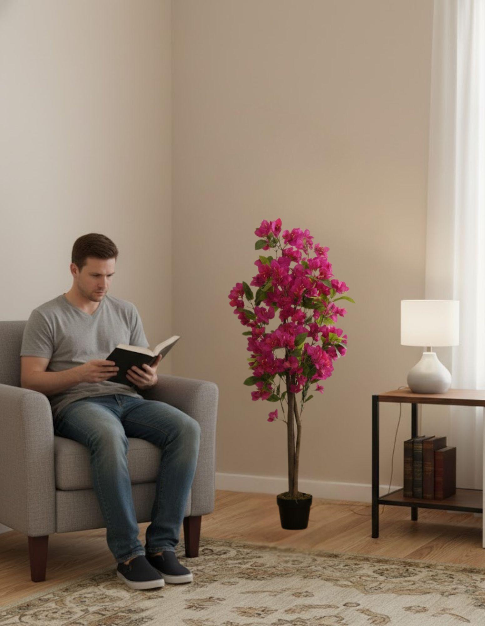 Planta Artificial Arbusto Ornamental Flores Rosas Adorno Jhn-4