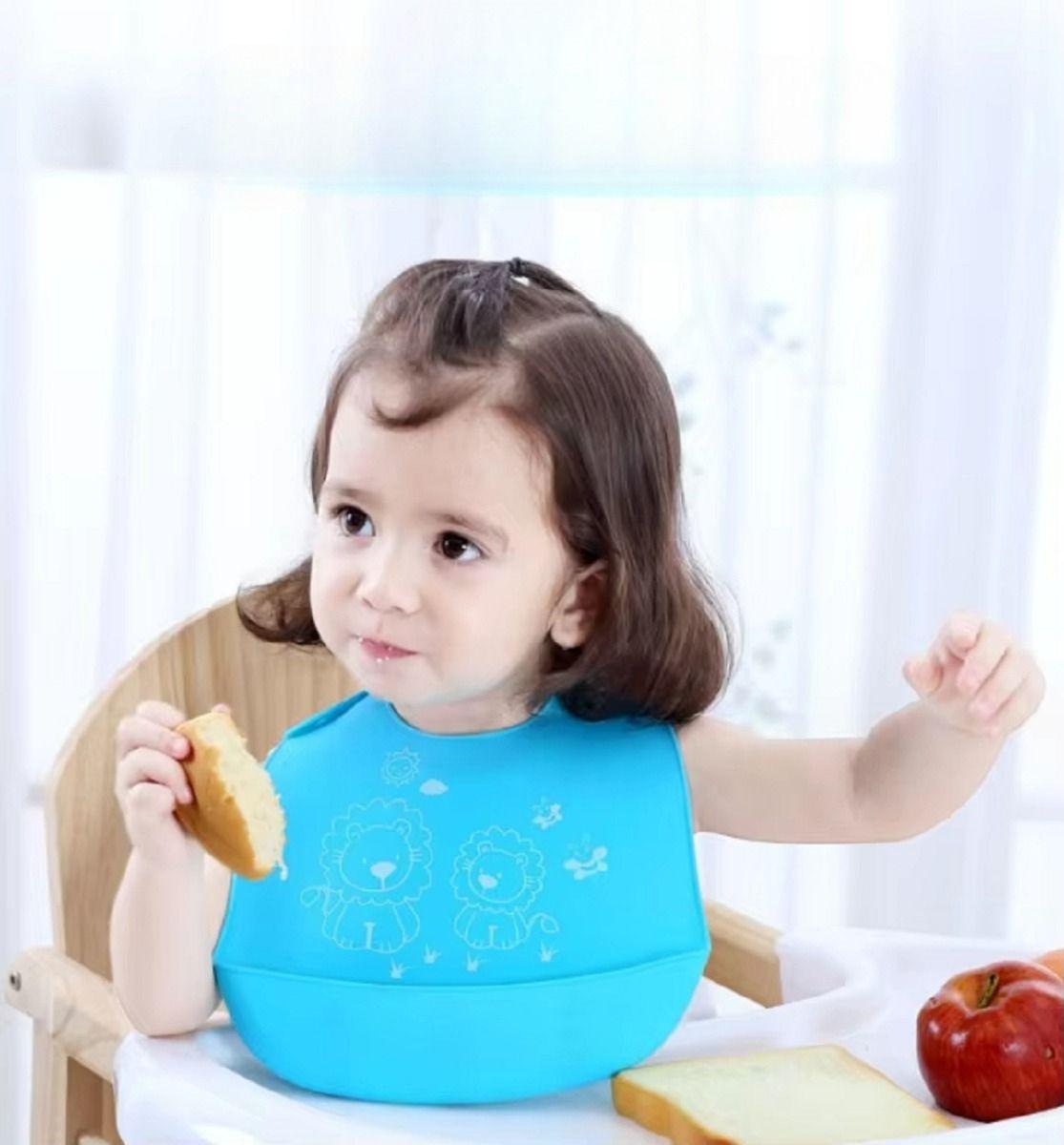 Set 4 Baberos Impermeables Silicona Antiderrame Bebes Lau-8