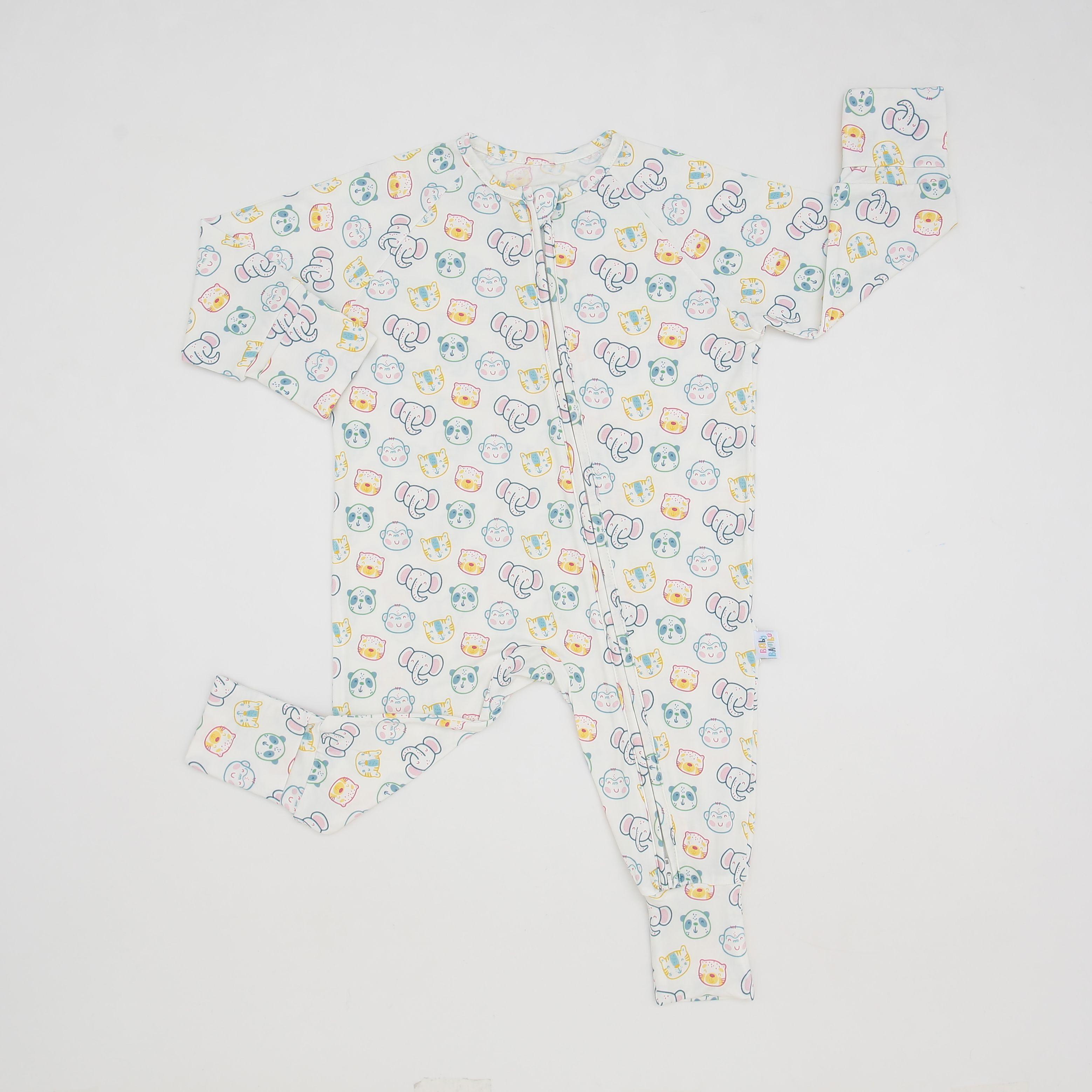 Pijama Estampado Enterito con cierre Bambú Premium diseño Safari Dulce-5