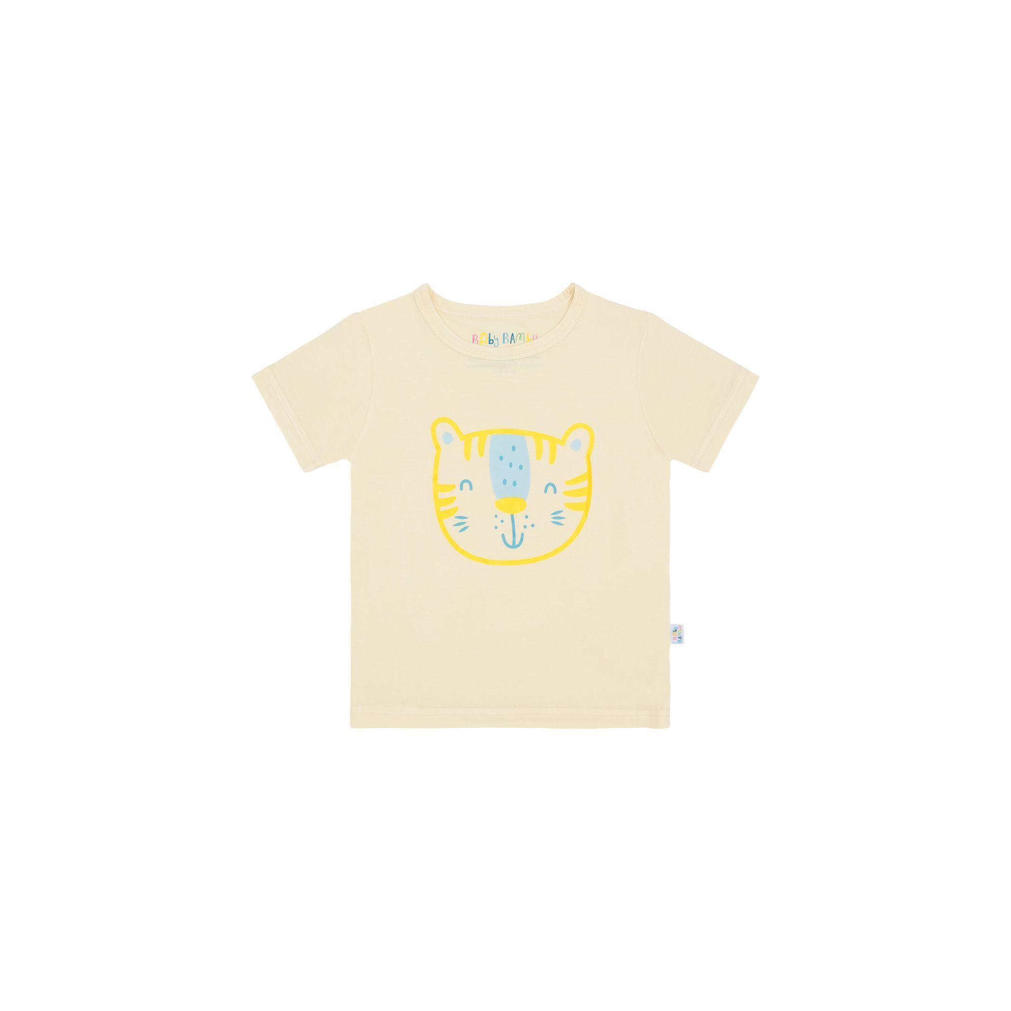 Polera Manga Corta Unisex Amarilla Tigre-0