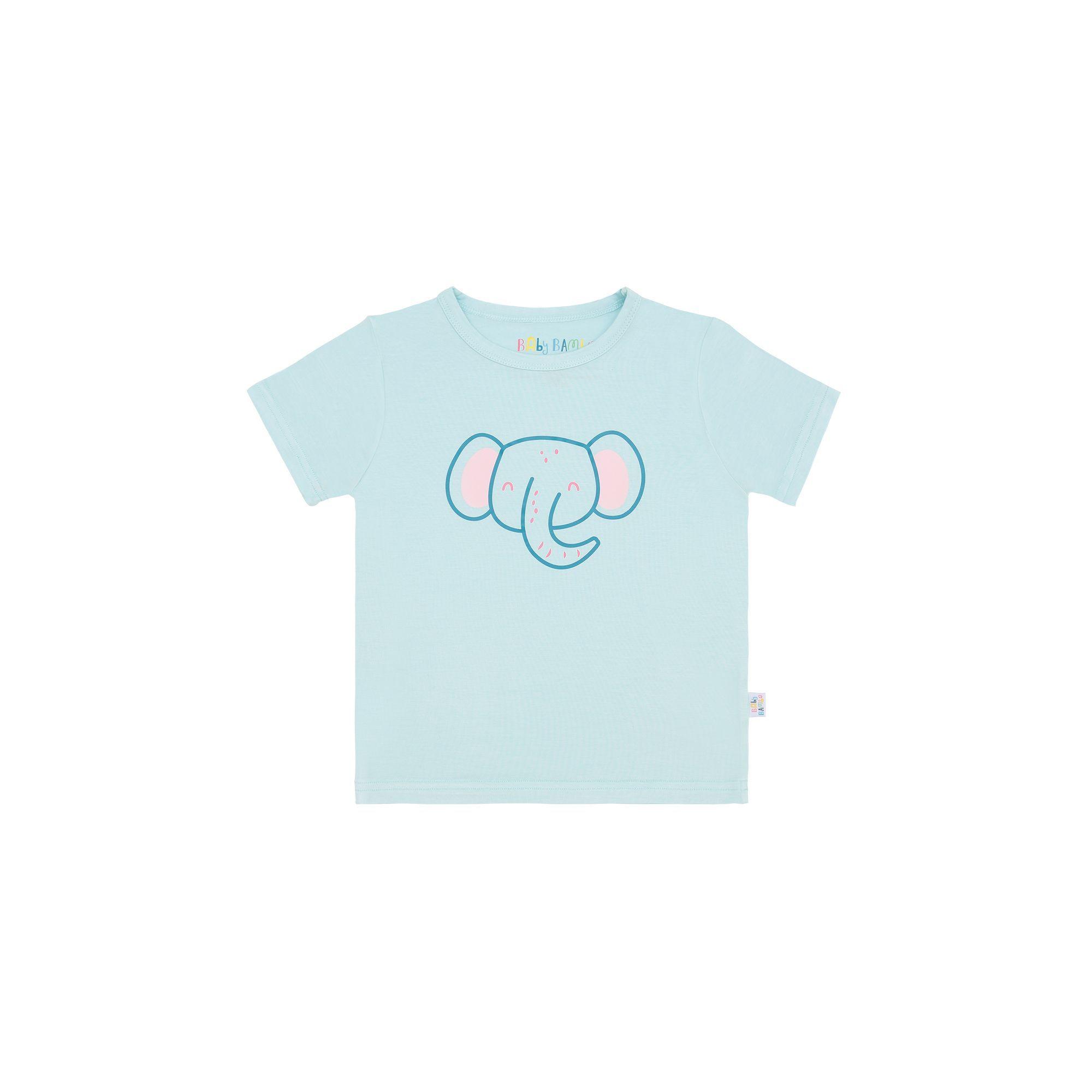 Polera Manga Corta Unisex Celeste Elefante-0