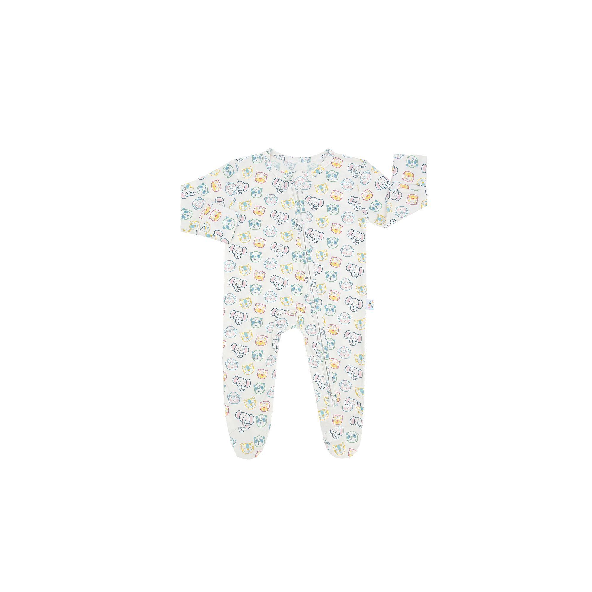 Pijama Estampado Enterito con cierre Bambú Premium diseño Safari-0