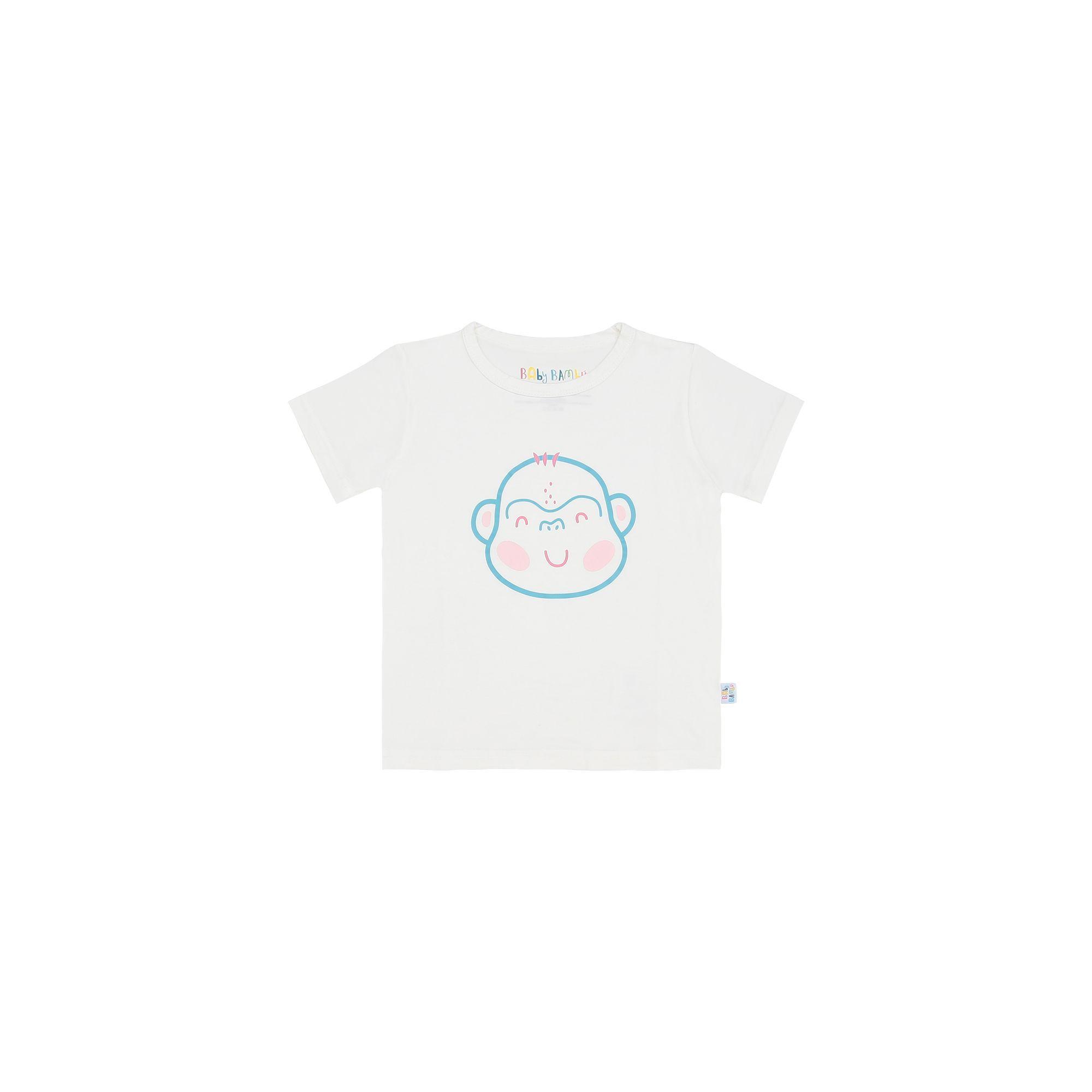 Polera Manga Corta Unisex Blanca Gorila-0