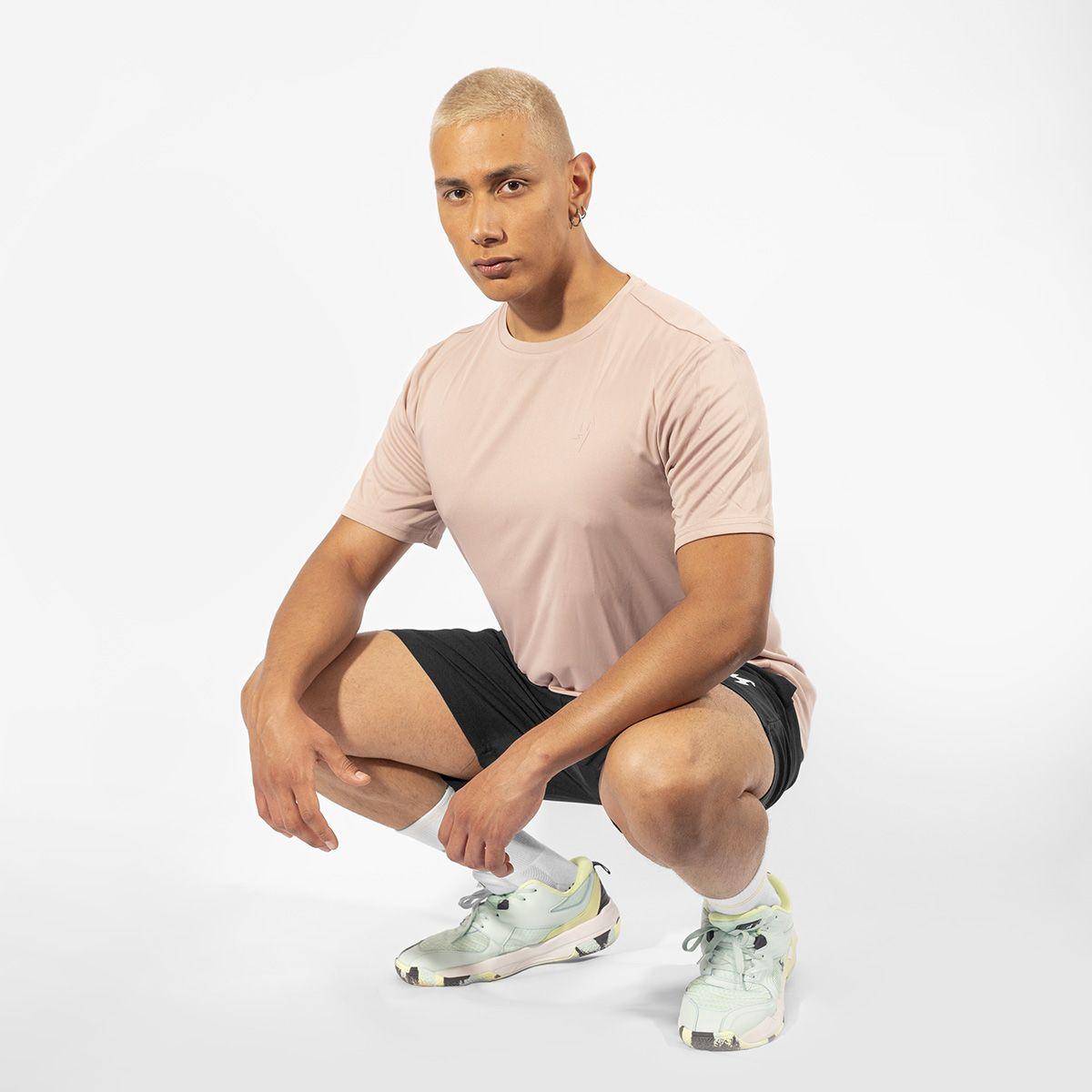 Camiseta Deportiva Korde Active Hombre Rosa Palido-1