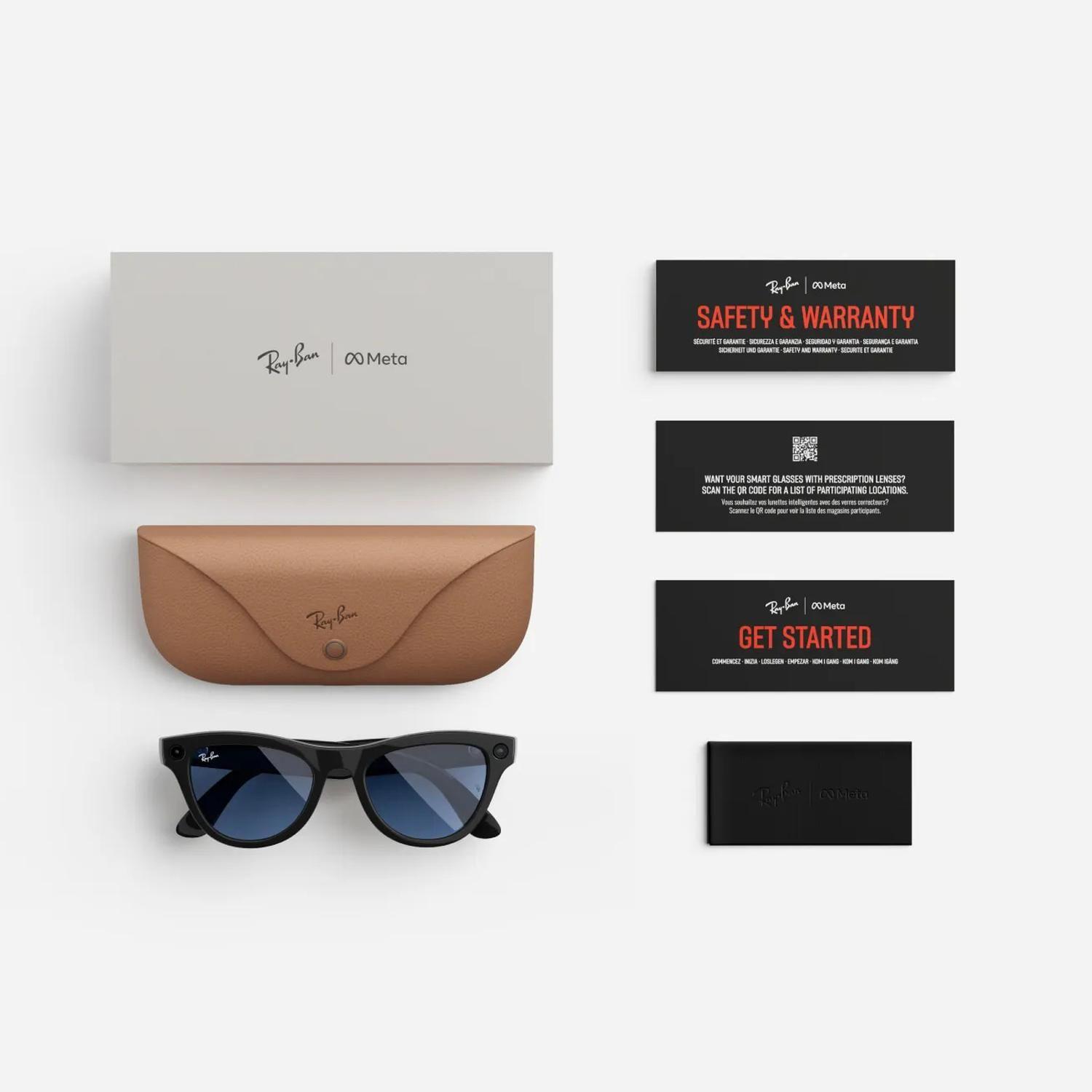 Ray-Ban Meta Skyler (Negro Brillante) Transparente Azul-3