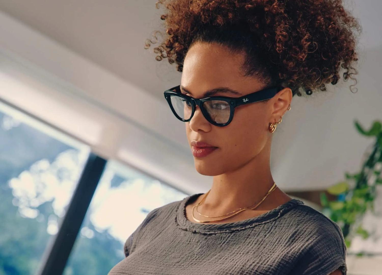 Ray-Ban Meta Skyler (Negro Brillante) Transparente Azul-4