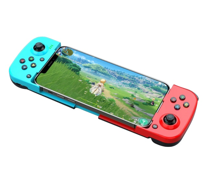 Gamepad Bluetooth Extensible Para Celulares Y Tablet, Color Rojo-Celeste-0