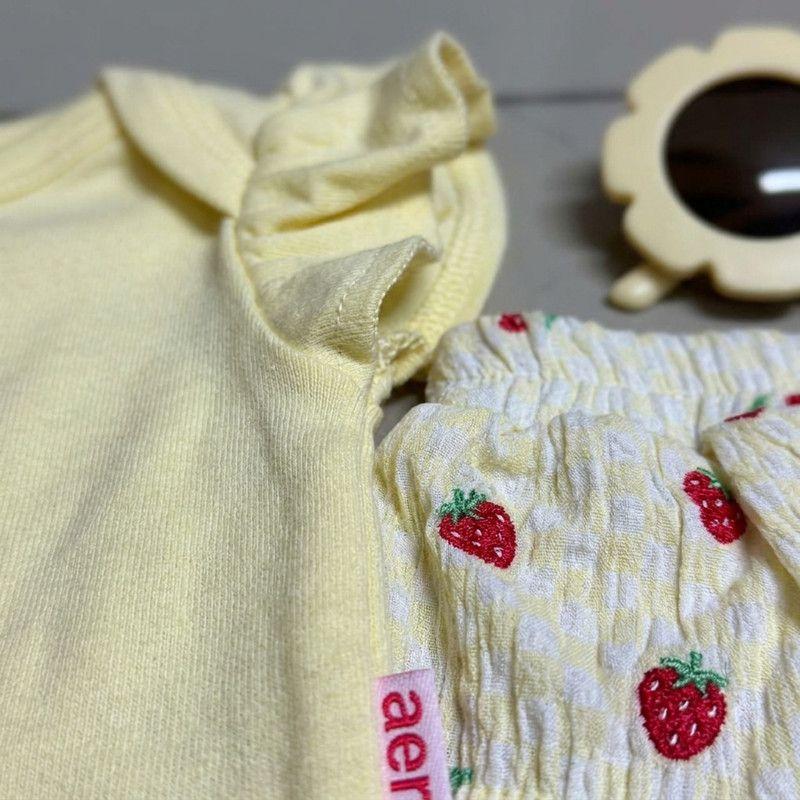 Conjunto De 4 Prendas Para Niña Body Y Calzon + Diadema Y Lentes Primavera Verano-2