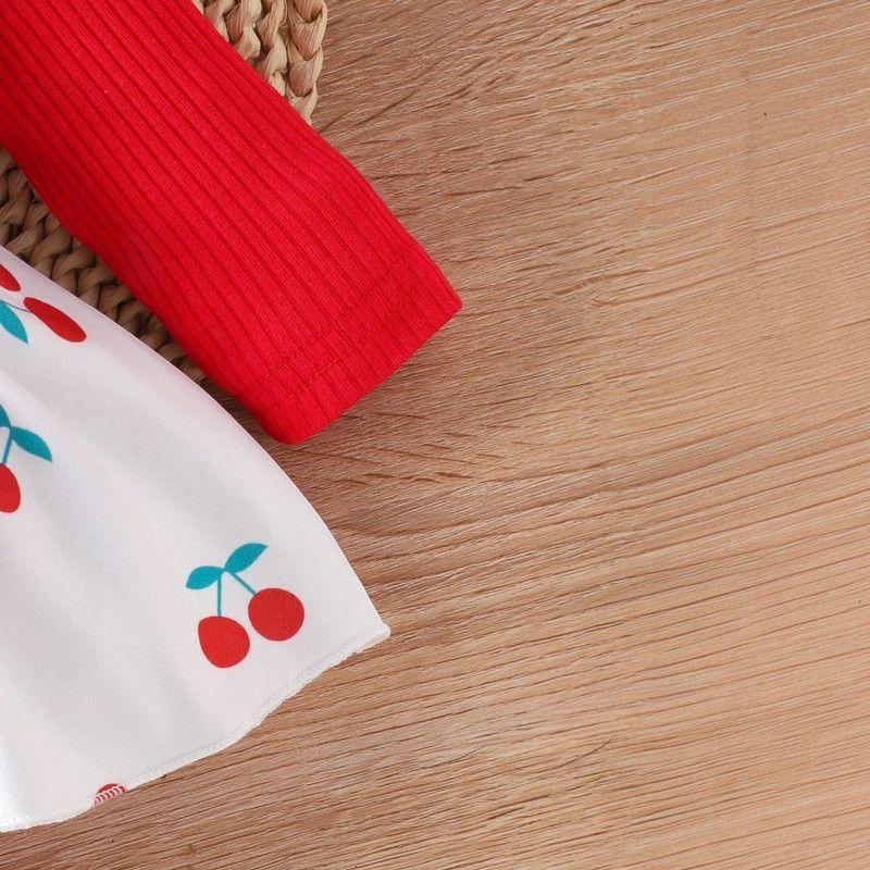 Conjunto De Body Vestido Manga Larga + Diadema Para Niñas Primavera Verano-2
