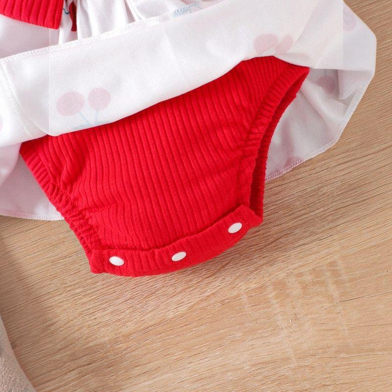 Conjunto De Body Vestido Manga Larga + Diadema Para Niñas Primavera Verano-4