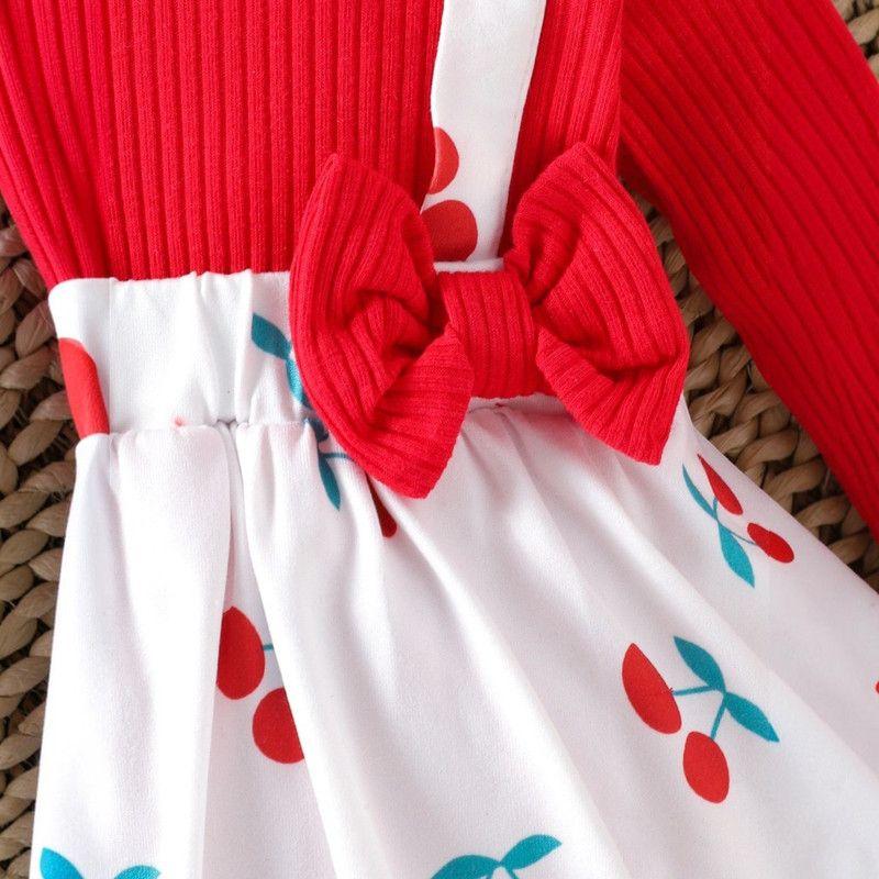Conjunto De Body Vestido Manga Larga + Diadema Para Niñas Primavera Verano-5