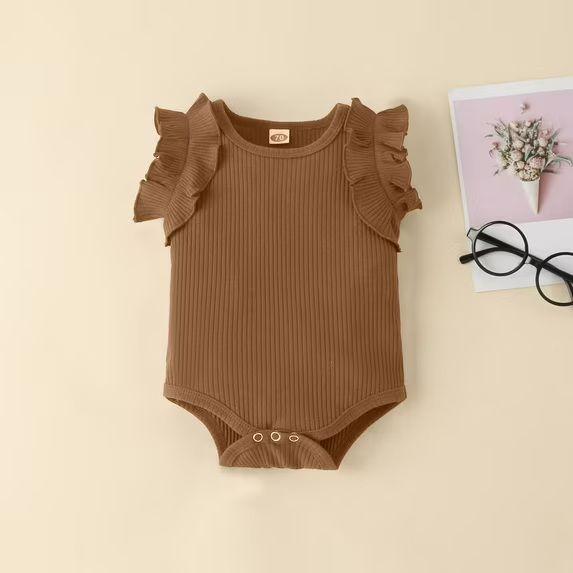 Conjunto De Body Manga Corta + Calzon Y Diadema Para Niñas Primavera Verano-2