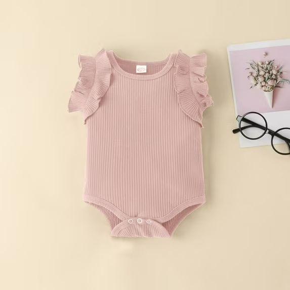 Conjunto De Body Manga Corta + Calzon Y Diadema Para Niñas Primavera Verano-3