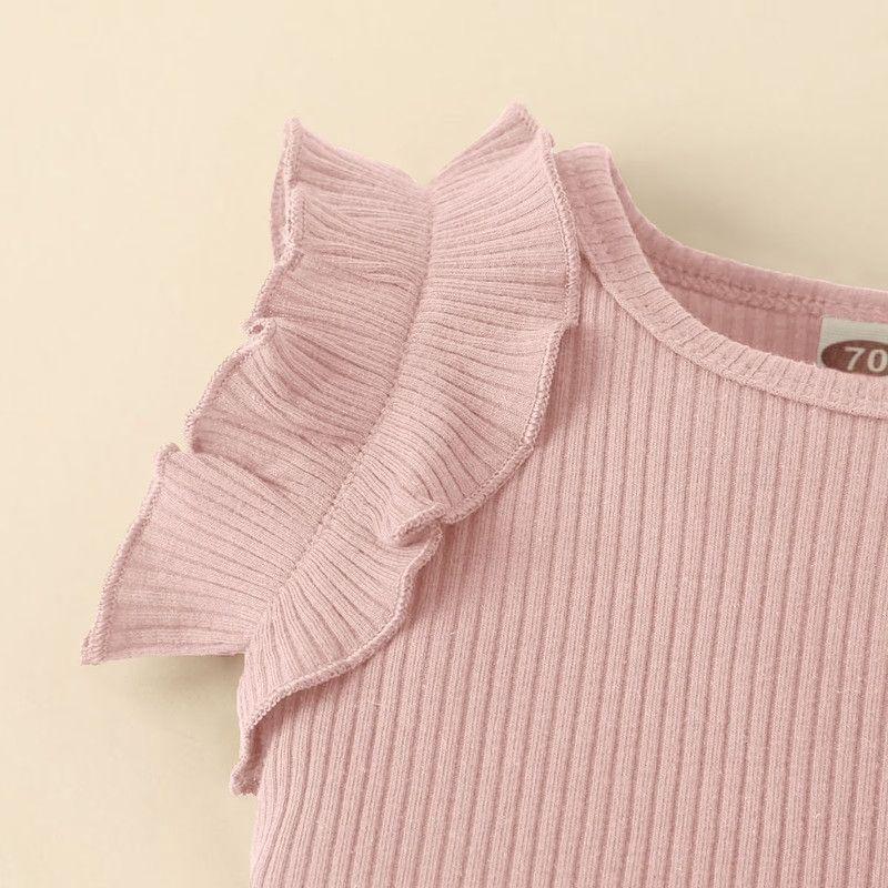 Conjunto De Body Manga Corta + Calzon Y Diadema Para Niñas Primavera Verano-4