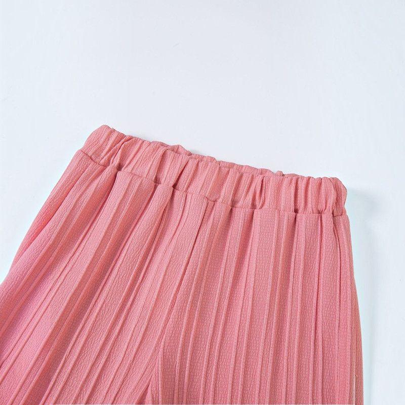 Conjunto De Top + Pantalon Para Niñas Primavera Verano-4
