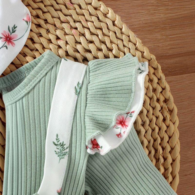 Conjunto De Body Vestido Manga Larga + Diadema Para Niñas Primavera Verano-6