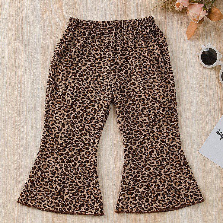 Conjunto De Top + Pantalon De Animal Print Para Niñas Primavera Verano-2