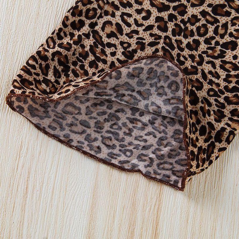 Conjunto De Top + Pantalon De Animal Print Para Niñas Primavera Verano-4