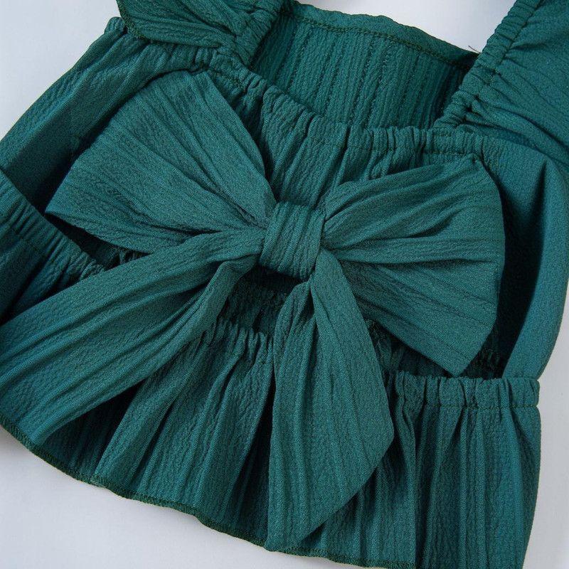 Conjunto De Top + Pantalon Para Niñas Primavera Verano-5