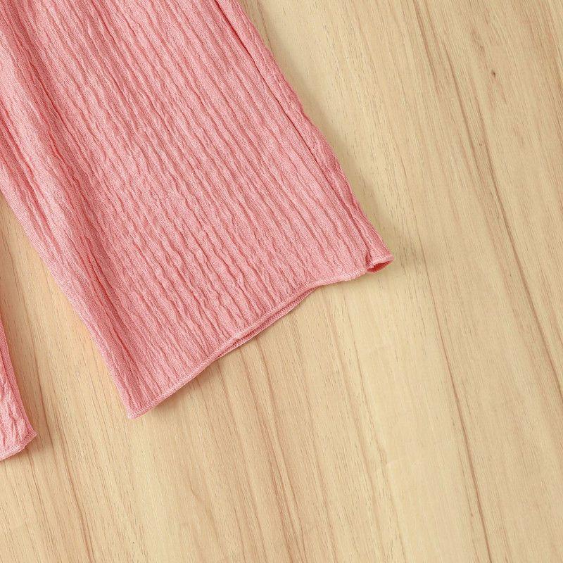Conjunto De Top Con Tirantes + Pantalon Para Niñas Primavera Verano-2
