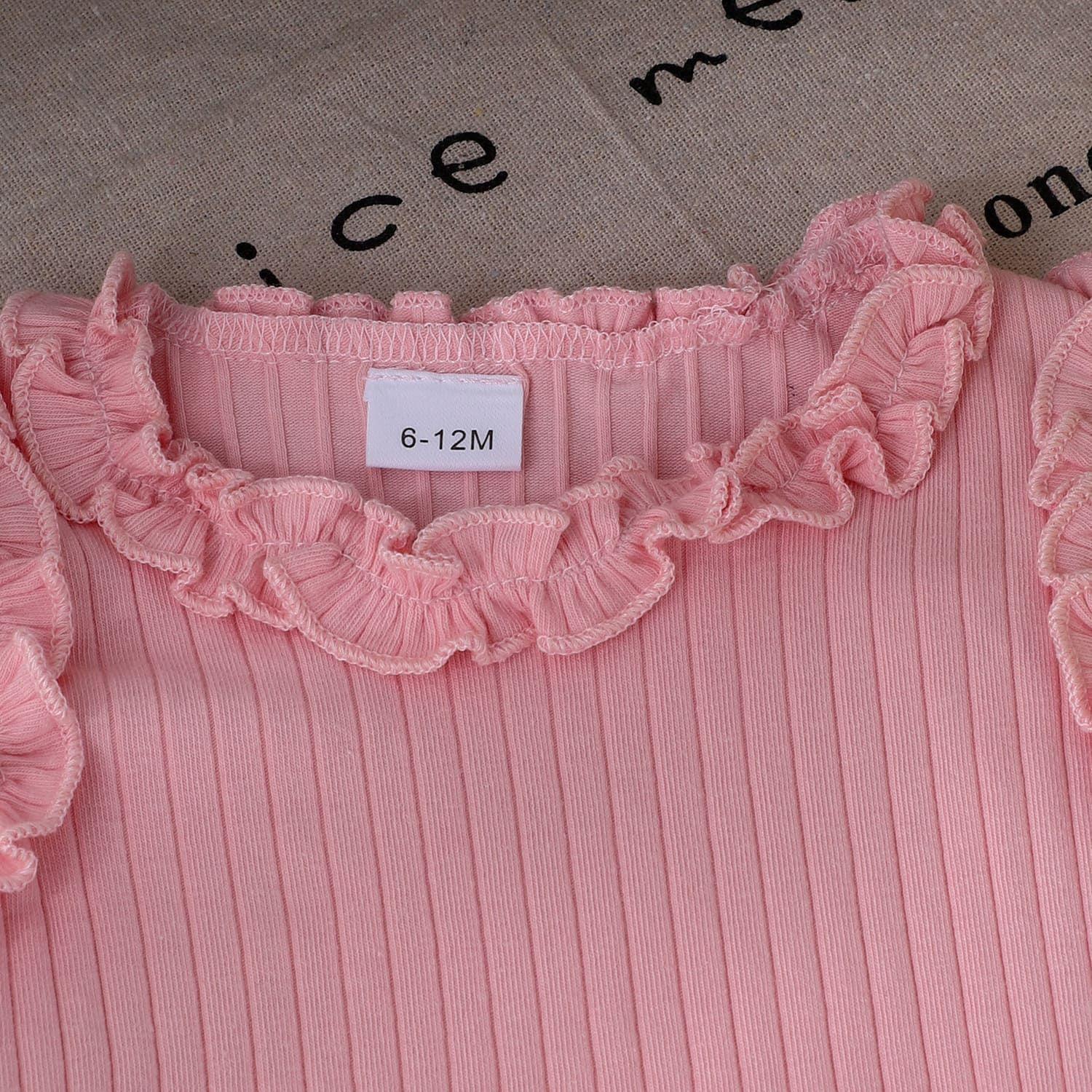 Conjunto De 3 Prendas Polera Rosado Falda De Mezclilla Y Cinturon CJ006-6