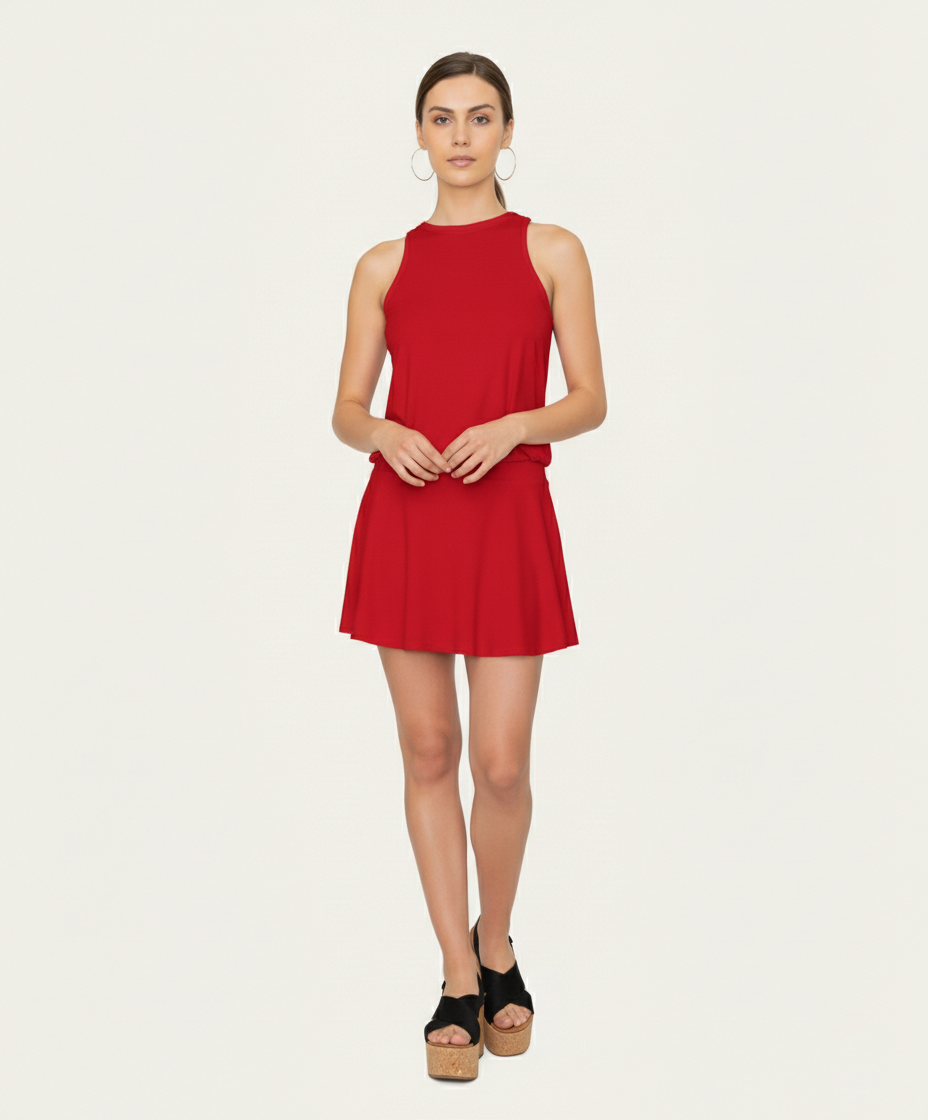 Vestido mini sin hombros-0