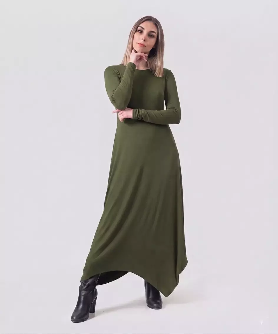 Vestido largo globo escote cerrado Noxink-0
