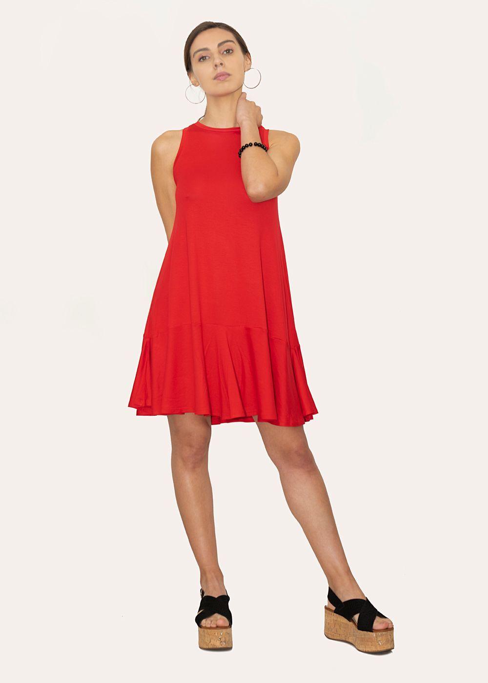 Vestido volante sin hombros-0