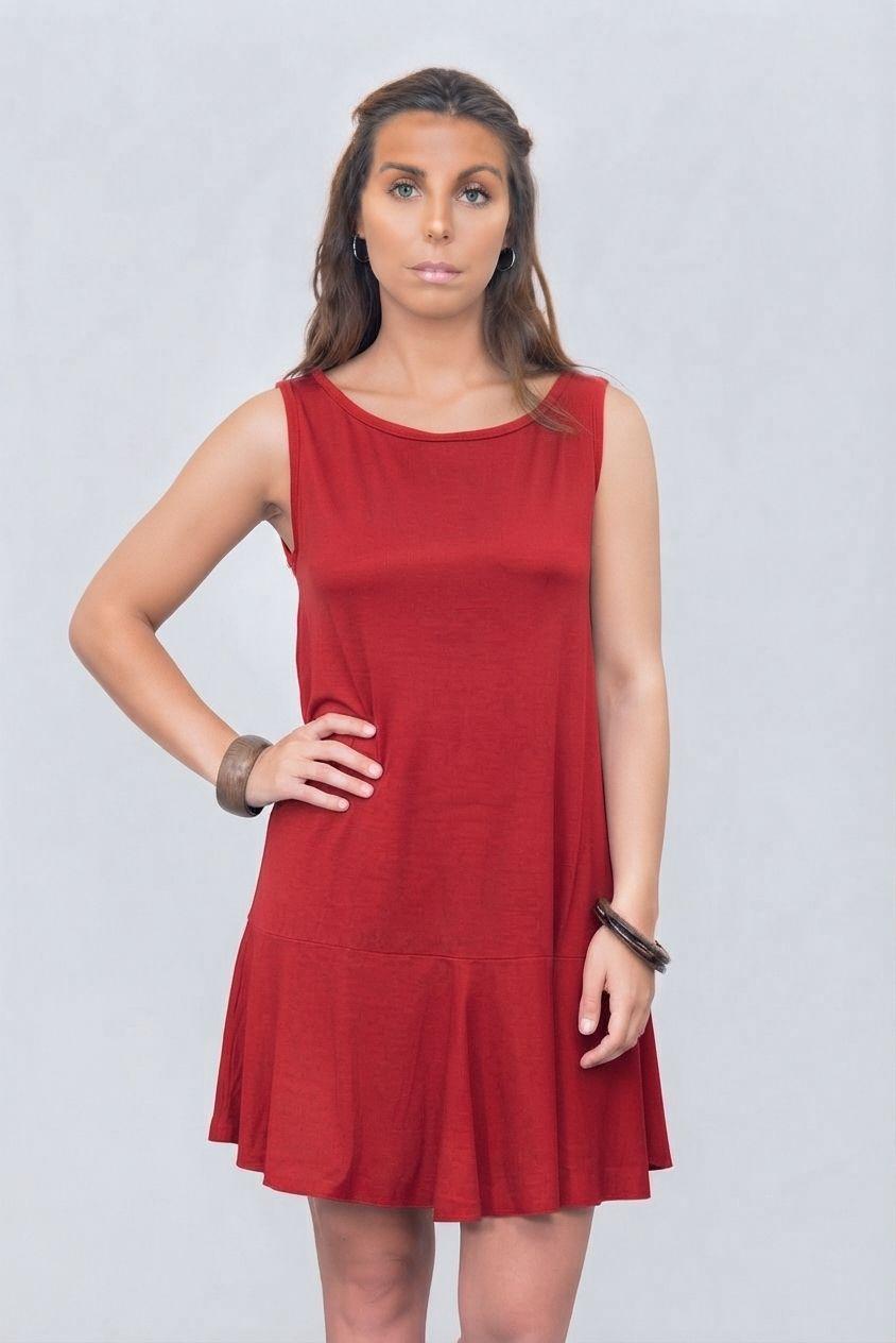 Vestido Volante Liso-0