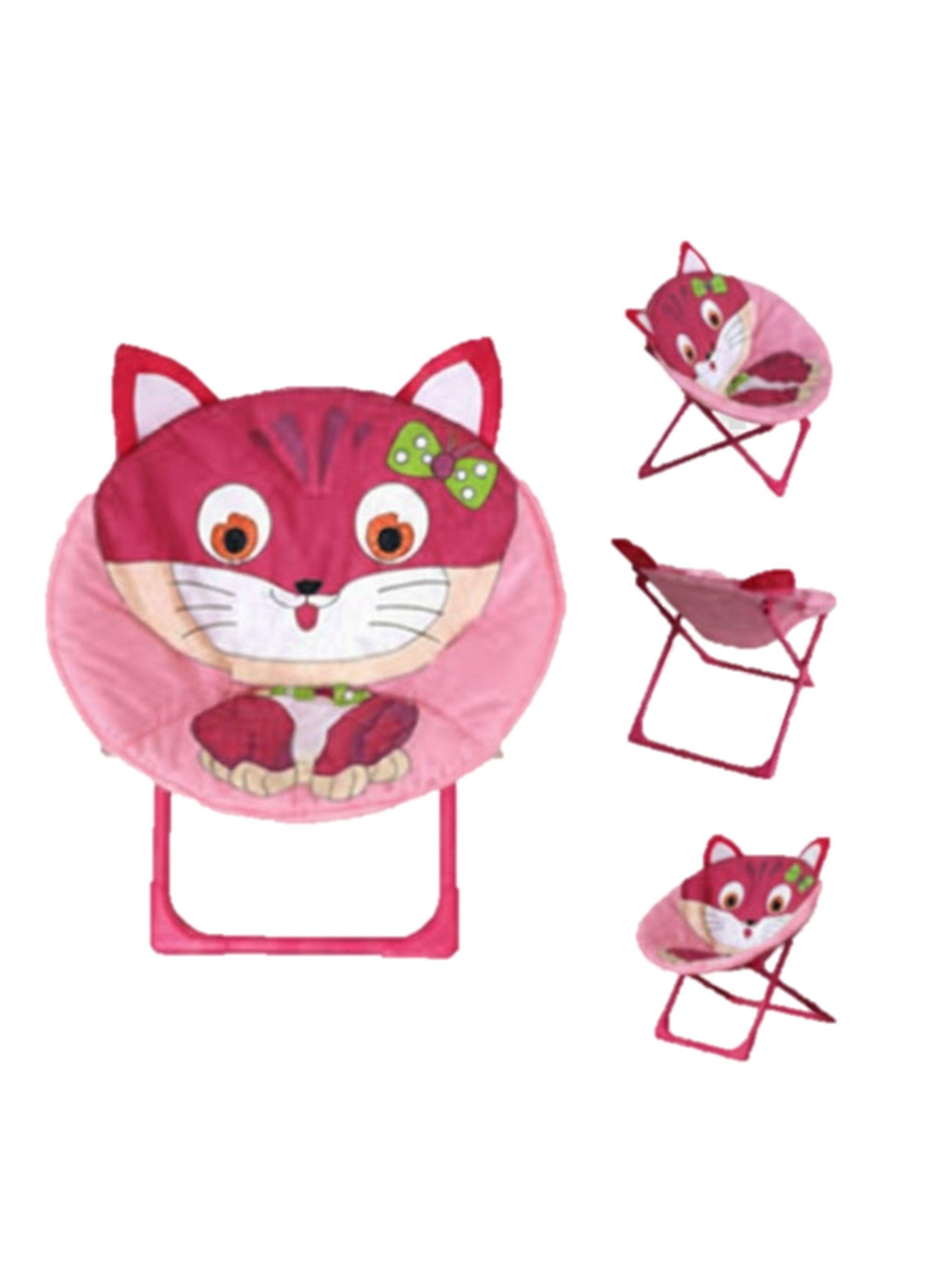 SILLAS PLEGABLES INFANTILES ROSA CON DISEÑO DE GATITA-3