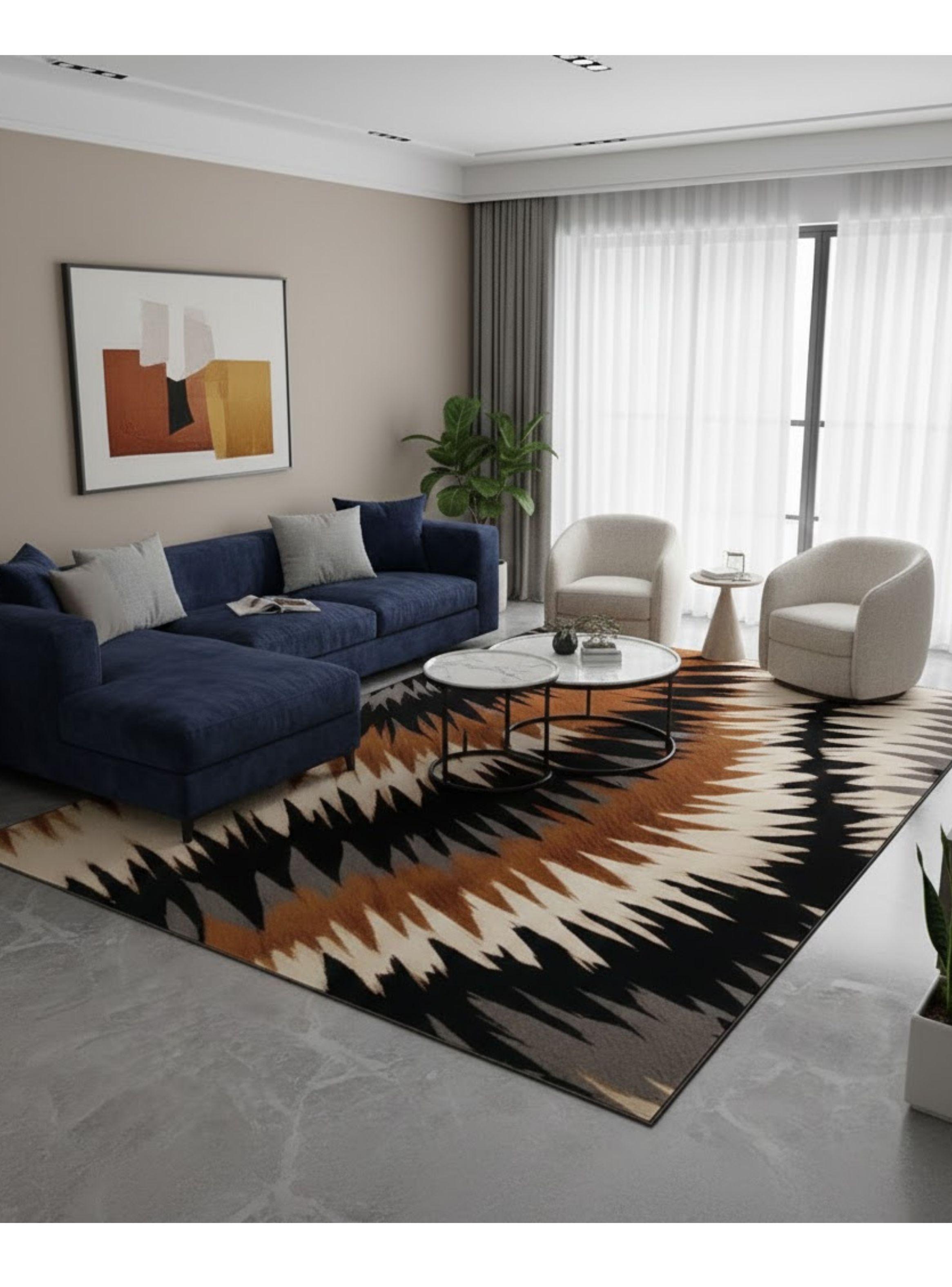 ALFOMBRA RECTANGULAR ANTIDESLIZANTE CON DISE O ZIG ZAG 160CMX200CM WYM-2