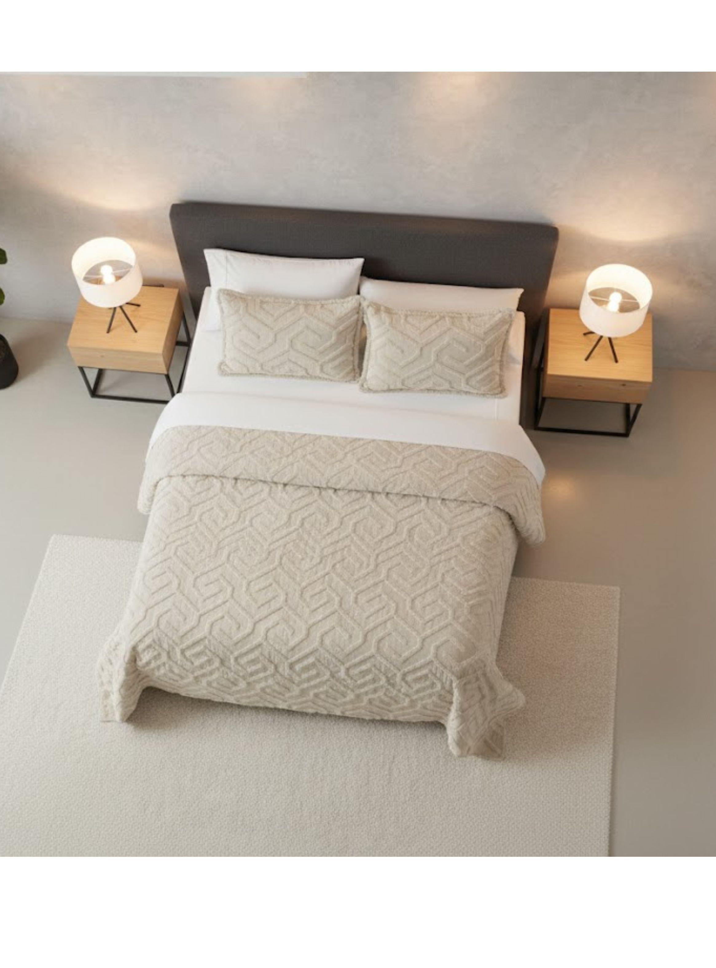 CUBRECAMA TUFTING KING DE VERANO ELEGANTE SERIE 1 DISENO GEOMETRICO-4