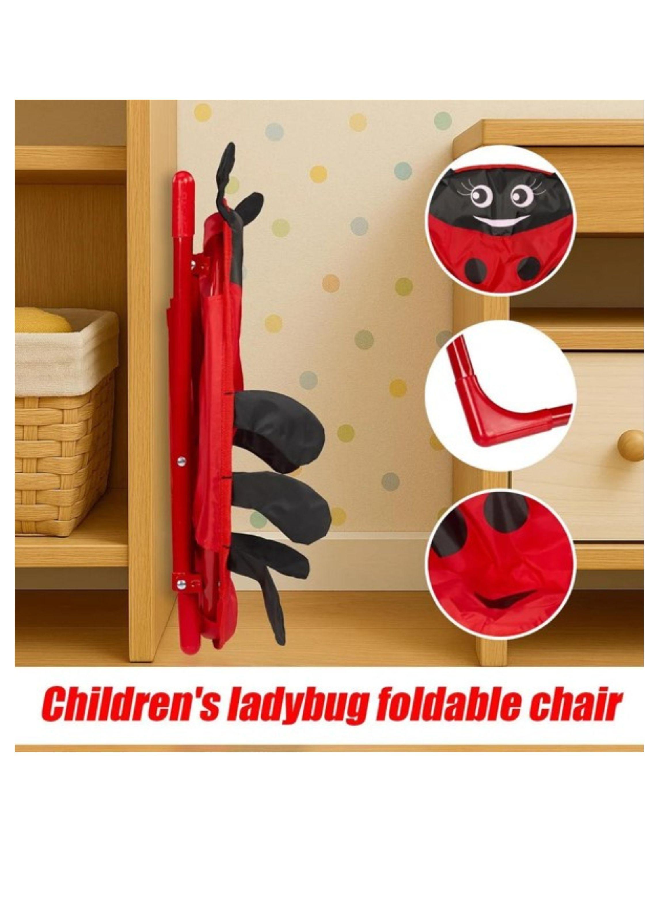 SILLAS PLEGABLES INFANTILES ROJO CON DISEÑO DE MARIQUITA-4