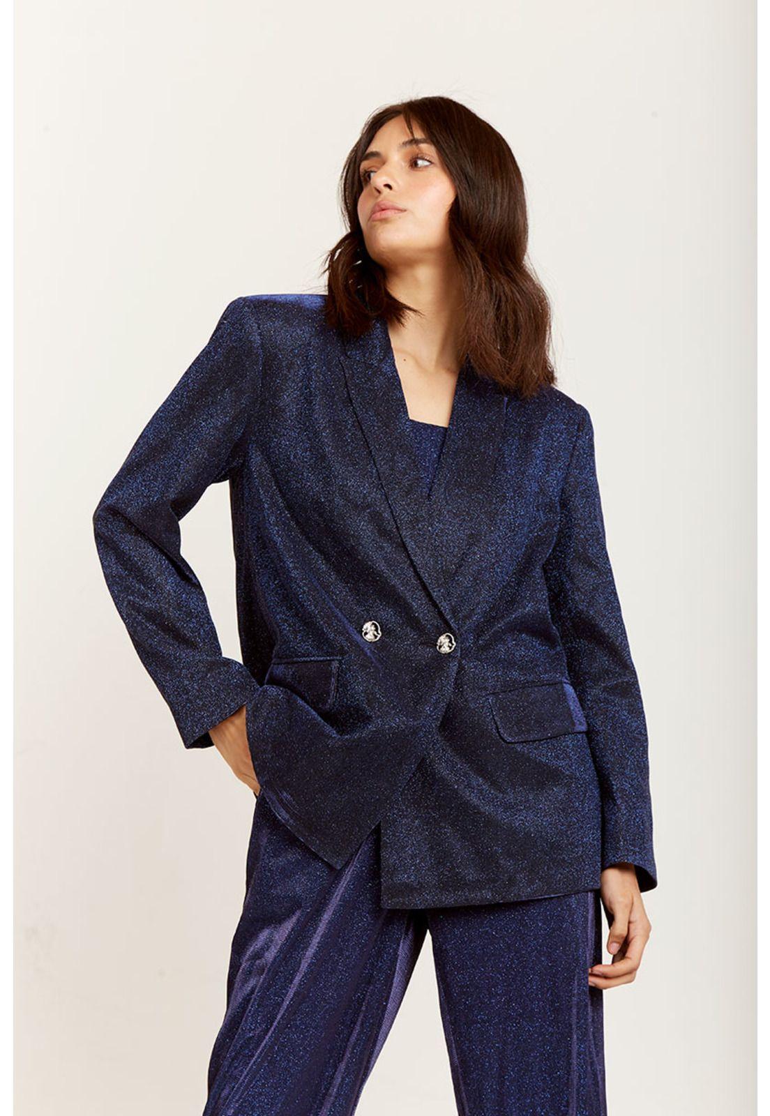BLAZER GWEN LUREX NAVY BLUE-2