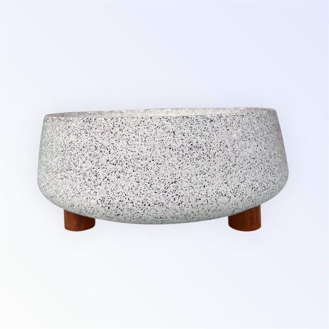 Macetero Martina Jaspeado Gris Paila 16cm diametro-0