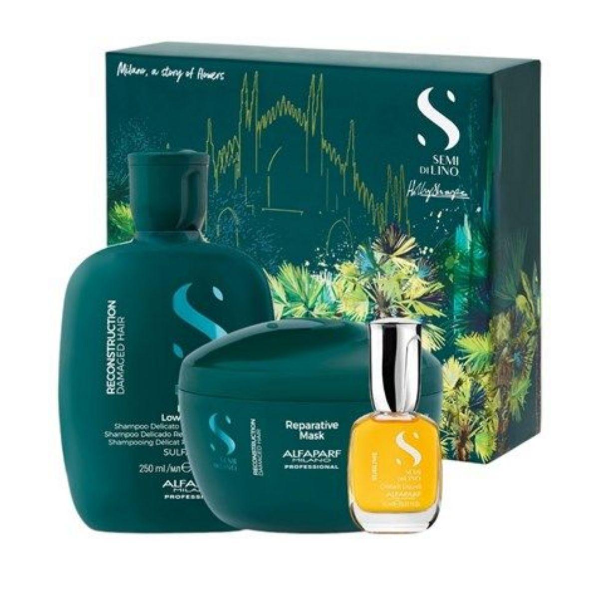 Kit Holiday Semi Di Lino Reconstruction Reparative Alfaparf -0
